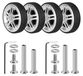 Set de 4 roues de rechange 50x11mm Caoutchouc noir