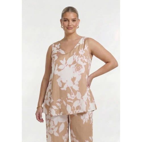 YOEK top Plus Size - lichtbruin