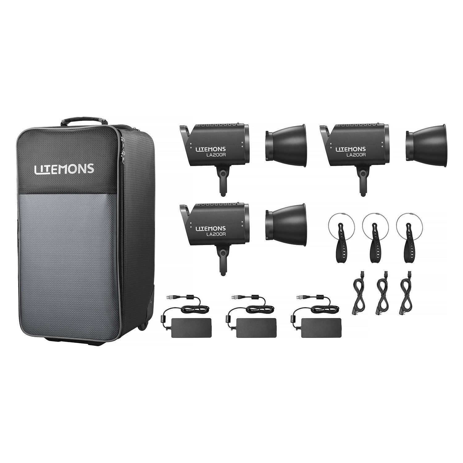 Godox Litemons LA300Bi Bi-color COB LED Light Three-Light Kit Zwart