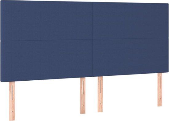 VidaXL Hoofdeind & Voeteind Blauw Polyester/Hout 2000 mm x 50 mm x 118 cm