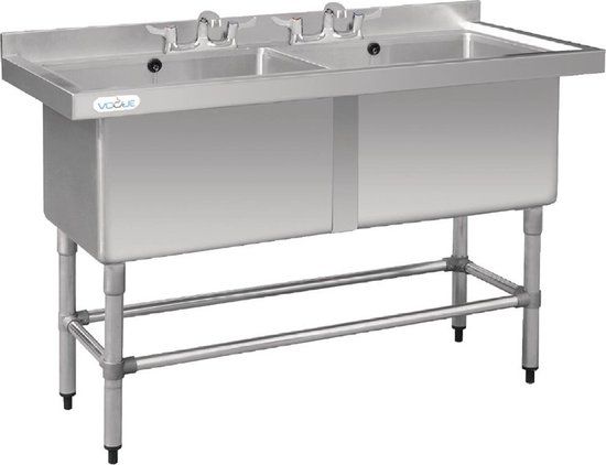 Vogue RVS Dubbele Spoelbak - 141 x 60 x 90 cm - CF406