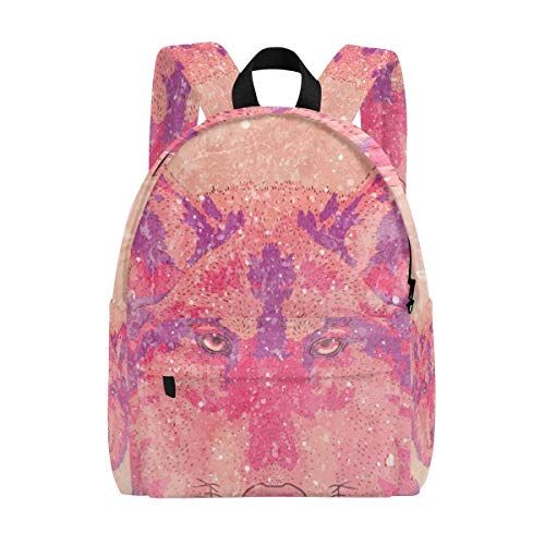 MONTOJ Animal Wolf Howling Weven Reistas Campus Rugzak Eén maat 2 - 6009434661362
