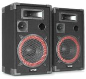 Enceintes PA set - 500 W - 8 pouces - 3 voies - Bois - Noir