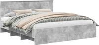 vidaXL Bedframe met hoofdeinde Beton Grijs 200 x 200 cm Bewerkt hout