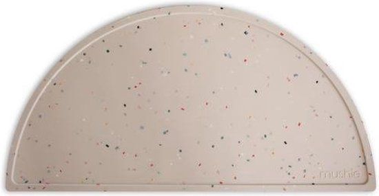 Mushie Siliconen Placemat - Lilac Flowers - Rond - Anti-slip