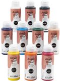 Merkloos Acrylverf Glossy, diverse kleuren, 10x120 ml