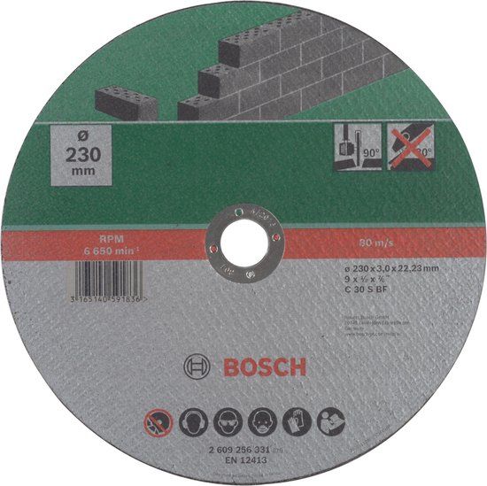 Bosch Accessoires Bosch Slijpschijf - Voor steen - 230 x 3 mm - recht