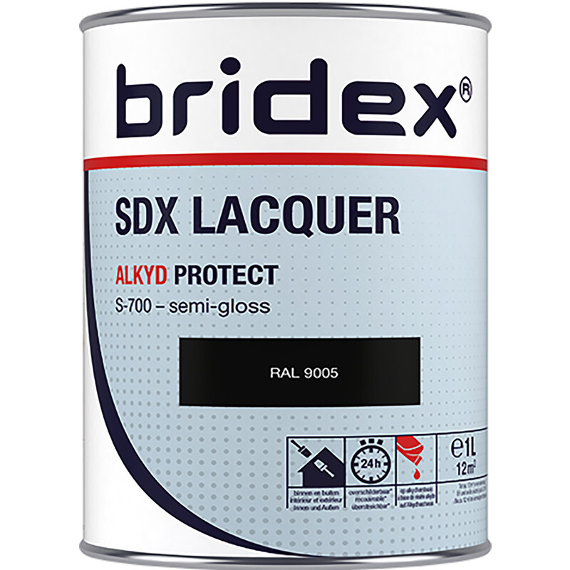 Bridex SDX Lacquer lak alkyd 1L RAL9005 zijdeglans