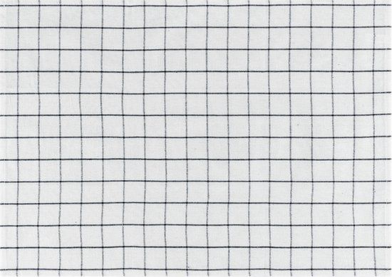 Krumble Theedoek met grote blokjes - Katoen - Wit met zwart - 40 x 60 cm