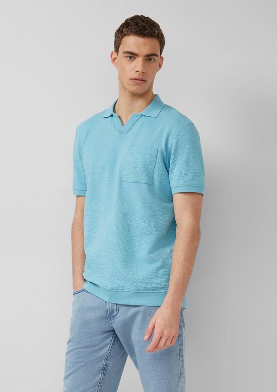 s.Oliver Polo-Shirt Turquoise Katoen Heren M