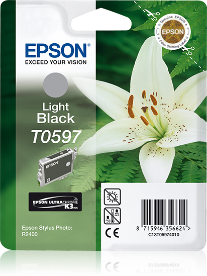 Epson Lily inktpatroon Light Black T0597 Ultra Chrome K3 single pack / Licht zwart