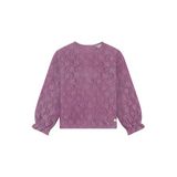 Daily7 kanten rechtvallende gebloemde semi-transparante blousetop - paars