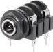 BKL Electronic 1109016 Jackplug 6.35 mm Bus, montage horizontal Nombre de pôles: 2 Mono Noir 1 pièce(s)