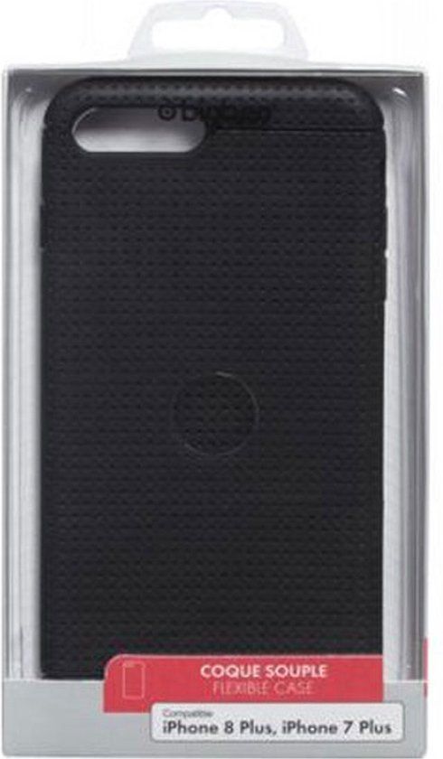 Bigben Connected Hoesje geschikt voor iPhone 7 Plus / 8 Plus - Flexibel met Micro-geperforeerde Afwerking, Zwart