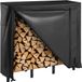 Latios Porte-bûches - Rangement de bois métallique - Noir - 122x32x118 cm
