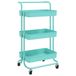 VidaXL Keukentrolley 3-laags 42x35x85 cm ijzer en ABS turquoise