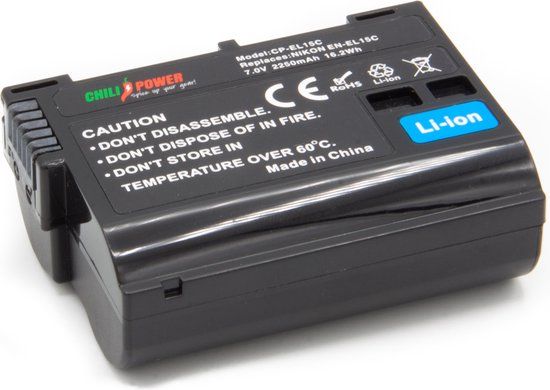 ChiliPower EN-EL15c Camera Battery - 2250mAh - For Nikon Cameras