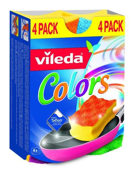 Vileda Colors Schuurspons - 4 stuks