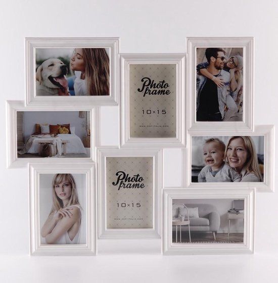 ZEP Tolosa - Fotolijst - 8 foto's 10x15 cm - Wit - 51x41 cm