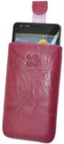 Suncase Echt leren hoes voor LG Optimus L7 II P710 wash-roze met terugtrekfunctie