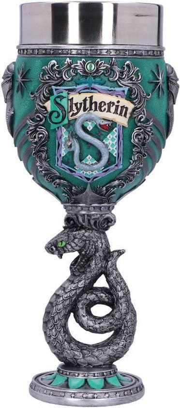 Nemesis Now Harry Potter Slytherin Wine Goblet - Green/Silver - 19.5cm