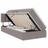 vidaXL Bed met opbergruimte en matras, Taupe, 90 x 200 cm