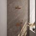 Brauer Copper Edition Thermostatische Regendoucheset Inbouw - Hoofddouche 30 cm - Rechte Wandarm - Met Drukknoppen - Handdouche Staaf - Doucheslang - Wandaansluitbocht