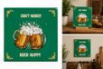 spreuktegel Deco Tile Beer Happy - spreuktegel - decoratieve keramische tegel - biermotief - wanddecoratie voor bar of mancave - Flamingo