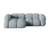Icecat Canapé d'angle gauche 3 places en tissu structurel bleu pastel