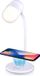 Grundig Lampe de bureau LED 3-en-1 - Chargeur de téléphone sans fil technologie Qi - Haut-parleur Bluetooth - Lampe de lecture - Blanc