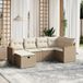 Maison Exclusive - Ensemble de meubles de jardin 6 pièces avec canapé et coussins, beige, en polyrotin