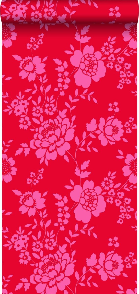 Esta Home behang bloemen rood en roze - 115724 - 53 cm x 10,05 m