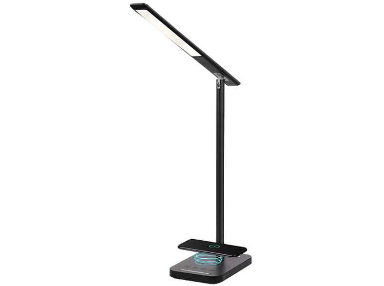 Qware opvouwbare led-bureaulamp met draadloze oplader milton zwart