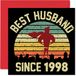 Zilveren verjaardagskaart voor echtgenoot van vrouw - Beste echtgenoot sinds 1998 - I Love You Gifts, Happy 25th Wedding Anniversary Cards Partner, 145 mm x 145 mm wenskaarten voor vijfentwintigste