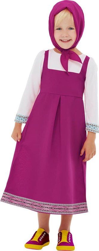 Funidelia Masha Kostuum voor meisjes - Masha en de Beer - Maat 107-113 cm