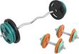 Gorilla Sports EZ-curlset 70 kg Gietijzer Rubber Coating - Halter met gewichten - 30 mm