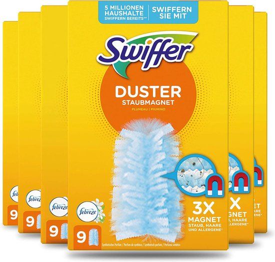 Swiffer Duster - Trap & Lock Refills - Febreze Scent - Value Pack 6 x 9 pieces - 54 pieces total