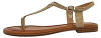 s.Oliver Damenschuhe Sandalen Flach Gold Freizeit