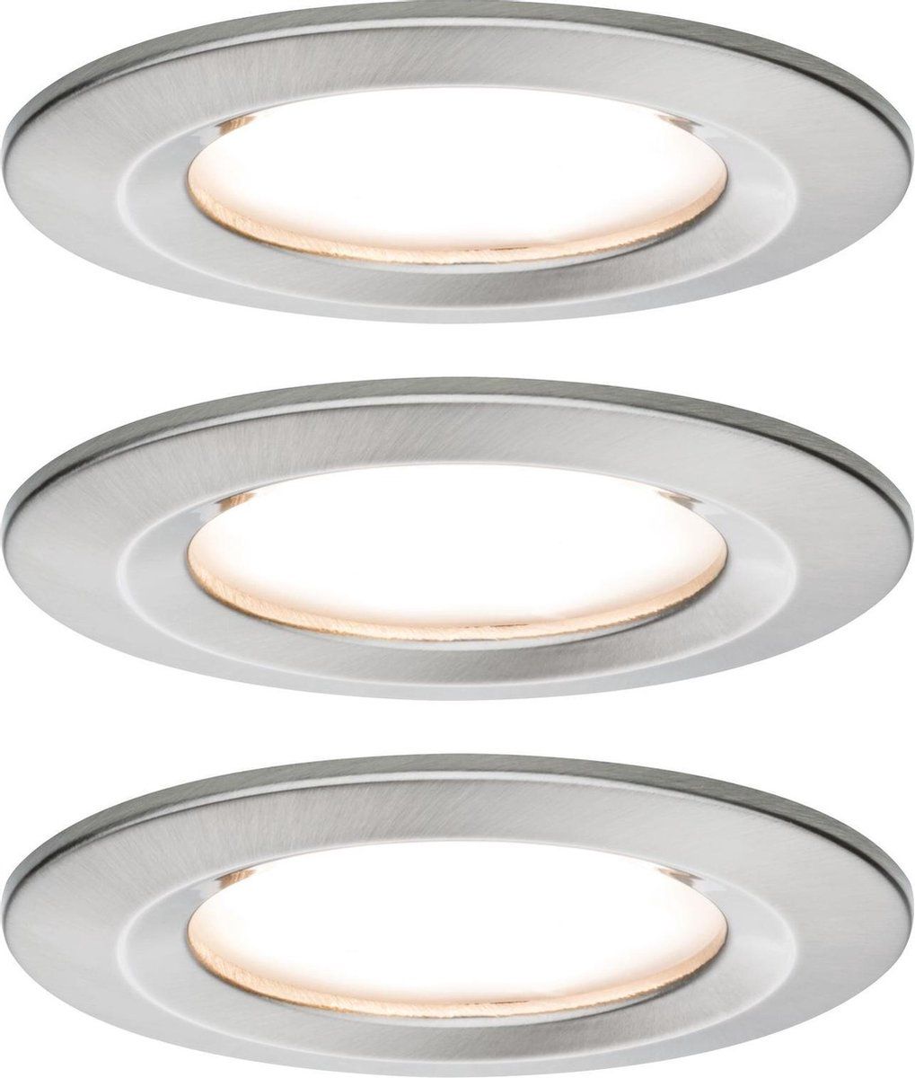 Paulmann Nova Bathroom recessed light set of 3 LED 19.5 W IP44 Stainless steel (brushed)