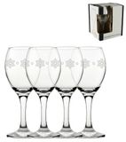 Set de 4 verres à vin gravés, cadeau parfait pour toute occasion