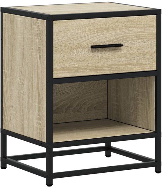 vidaXL Nachtkastje 40x31x50 cm bewerkt hout sonoma eikenkleurig