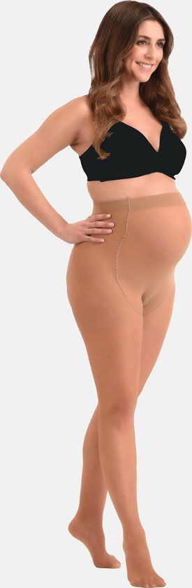 MAMSY Comfortabele Sheer Zwangerschapspanty 20den Cognac M
