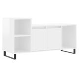 Meuble TV 100x35x55 cm bois traité blanc laqué