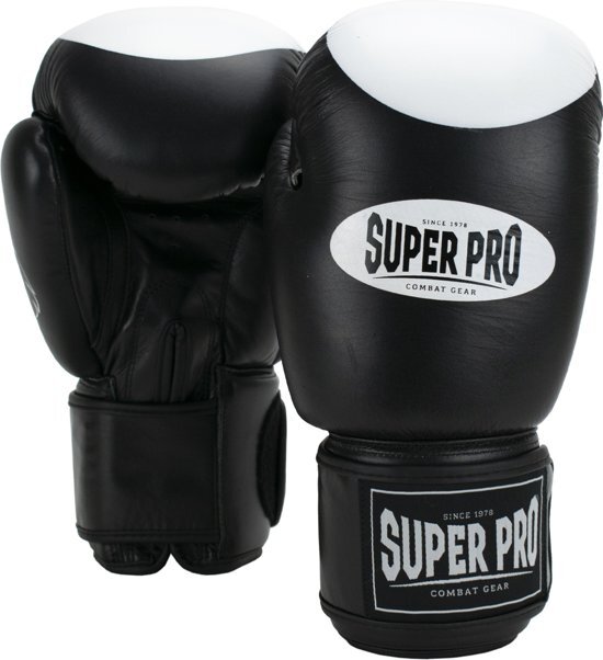 Super Pro Combat Gear Boxer Pro Bokshandschoenen Klittenband Zwart/Wit 10oz