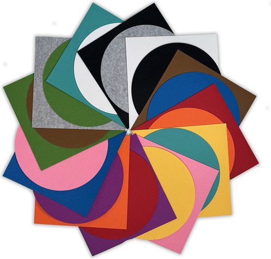 Merkloos Vloeranker 24 stuks - Rond - Vierkant - Grondanker - Vilt - Multi