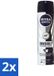 Nivea Men Deospray XXL Invisible Black & White Original Antitranspirant 200 ml (2 stuks)