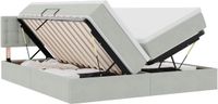 vidaXL LED-bed met opbergruimte en matras, lichtgrijs, 200 x 200 cm, fluweel