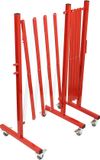 JekaShop JEKA Industriële Efficiency B.V. Harmonicahek op wieltjes - Wit & Rood - 500 cm x 950 mm - Metaal - Voor buiten
