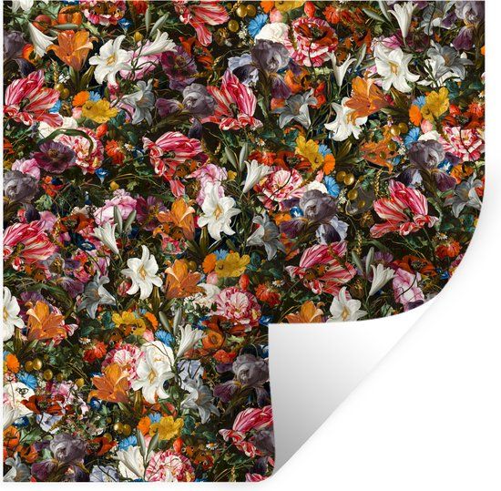StickerSnake Muursticker - Bloemen - Vlinder - 50x50 cm - Multicolor