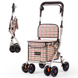 Mobiclinic Coliseo - Trolley de courses - Rollator - Avec siège - Rollator shopper - Rollator pliable - 21 L - 4 roues - Siège rembourré - Rollator de courses - Avec système de freinage